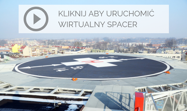 Na zdjęciu lądowisko wyniesione na dachu szpitala